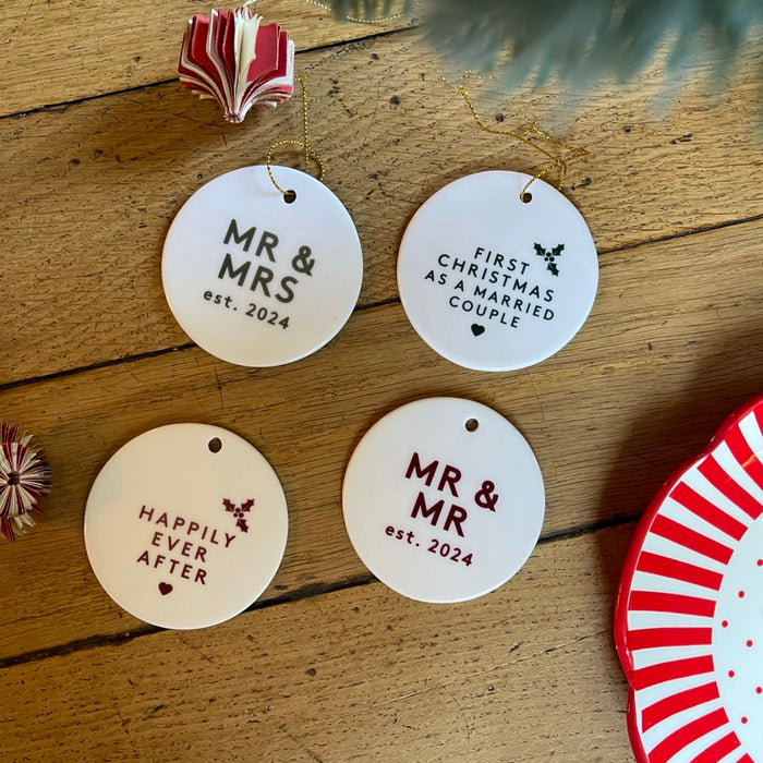 Personalised Our First Christmas as Mr & Mrs Bauble