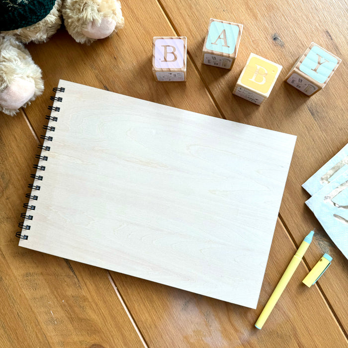 Baby Shower Wooden Engraved Guest Book