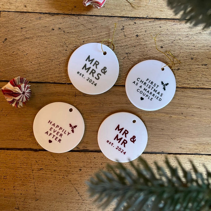 Personalised Our First Christmas as Mr & Mrs Bauble