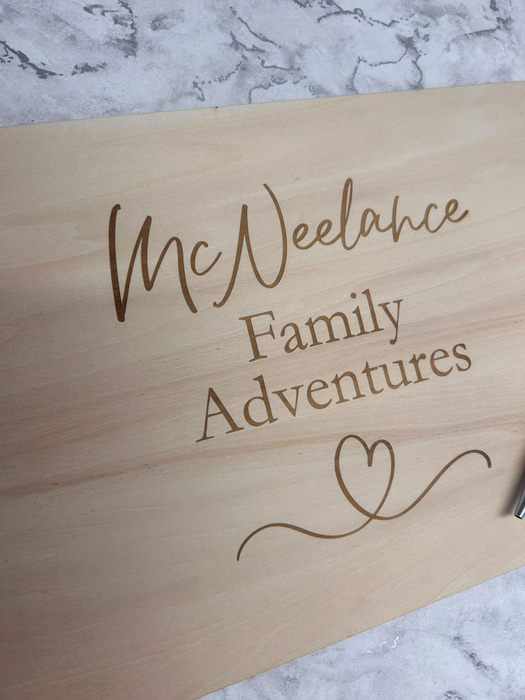 Personalised Wooden Family Adventures Photo Album