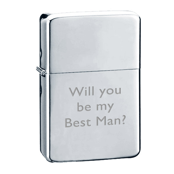 Personalised Laser Etched Silver Zippo-Style Lighter