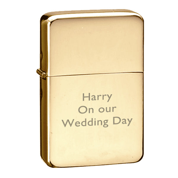 Personalised Laser Etched Gold Zippo-Style Lighter