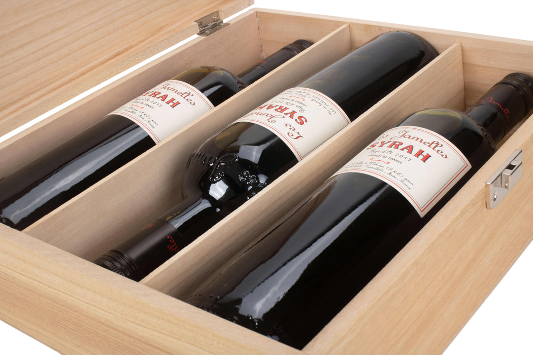 Custom Wooden Wine Box for 3 Bottles