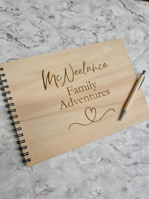 Personalised Wooden Family Adventures Photo Album