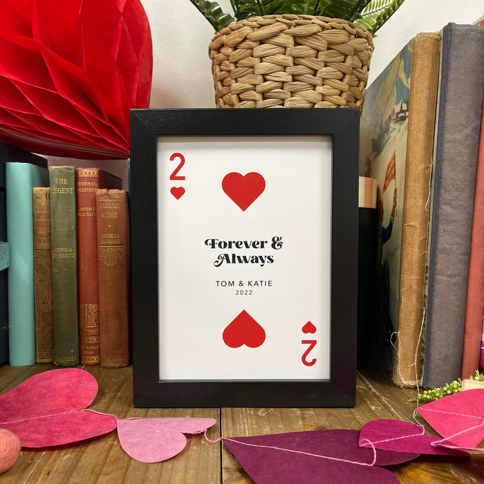 Personalised '2 of Hearts' Playing Card Print