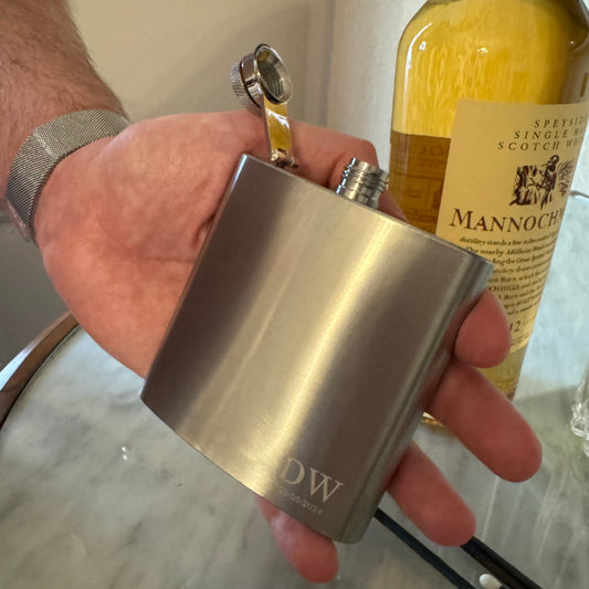 Personalised Classic Hip Flask for Weddings and Anniversaries
