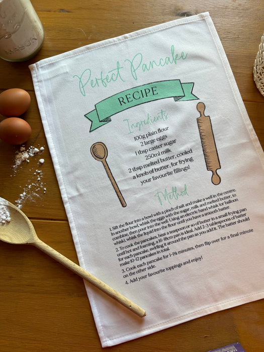 Perfect Pancake Recipe Tea Towel Kitchen Essential