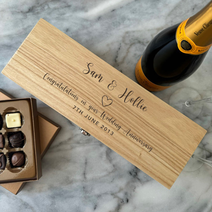 Personalised Champagne Box Engagement Anniversary Gift