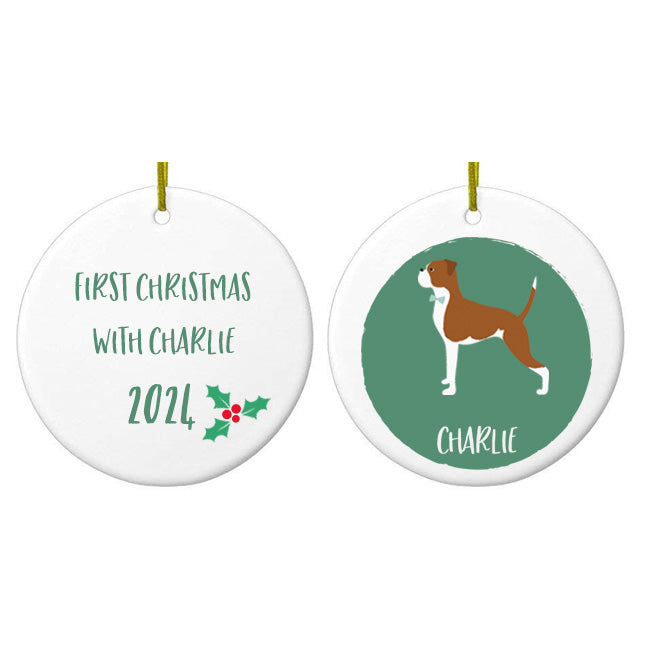 Personalised Boxer Christmas Bauble