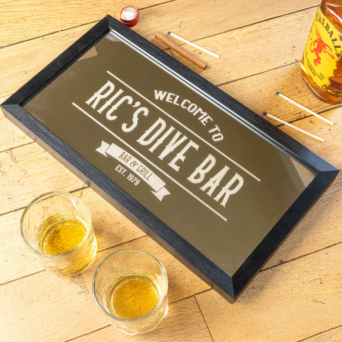 Custom Vintage Mirrored Bar Sign