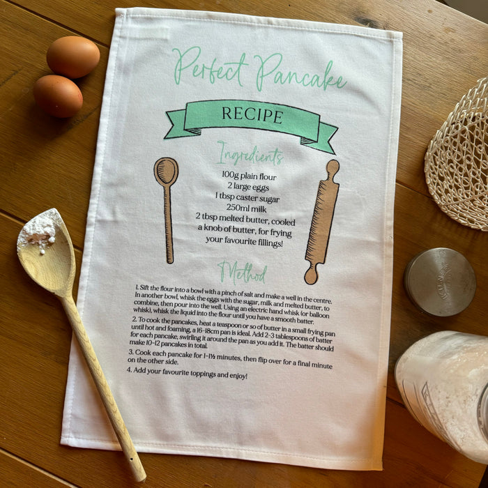 Perfect Pancake Recipe Tea Towel Kitchen Essential