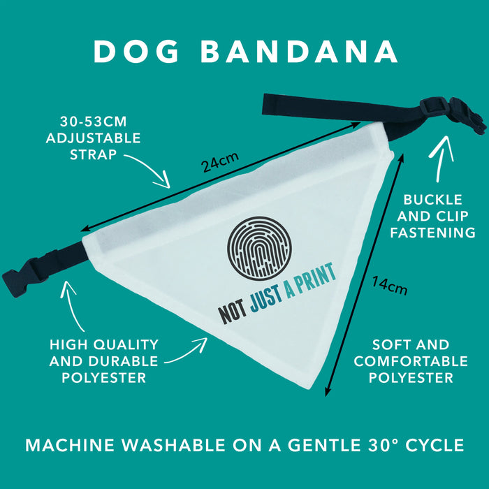 Dog Bandana Personalised Fun Pattern & Optional ID Tag