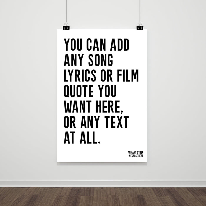 Custom Lyric Print