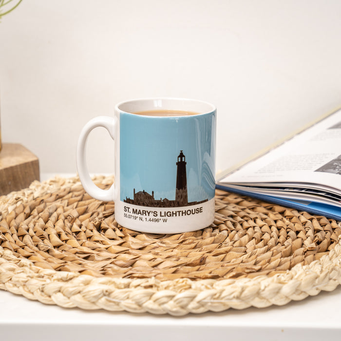 St Mary's Lighthouse Whitley Bay Mug & Coaster