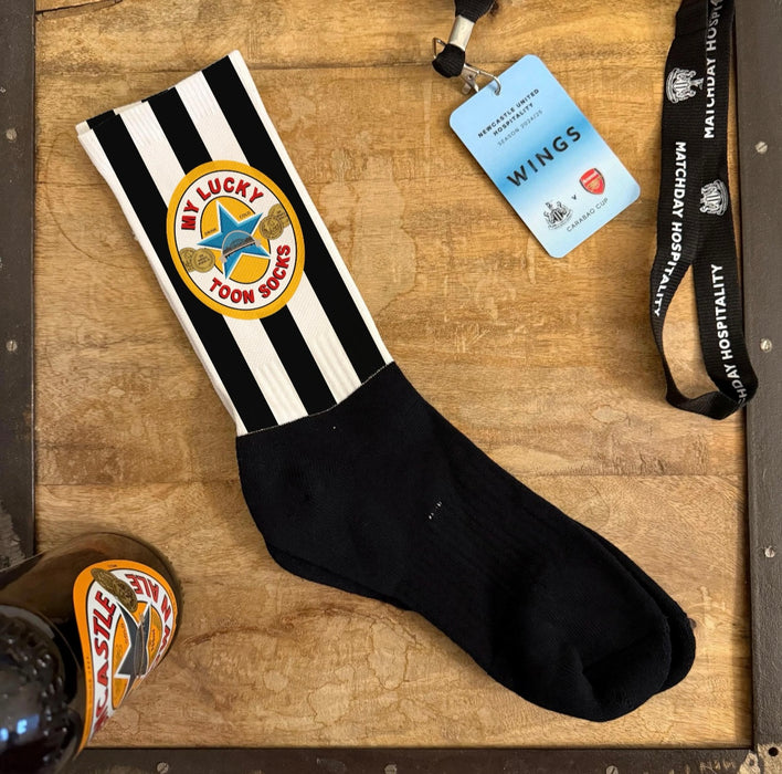 Newcastle United Lucky Socks for Toon Army Fans - Perfect for Wembley & Carabao Cup Final Matches