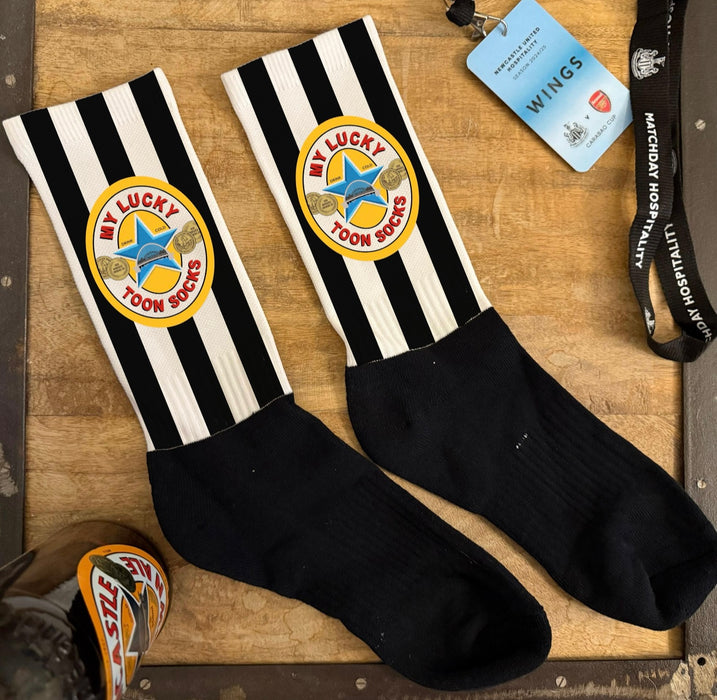 Newcastle United Lucky Socks for Toon Army Fans - Perfect for Wembley & Carabao Cup Final Matches