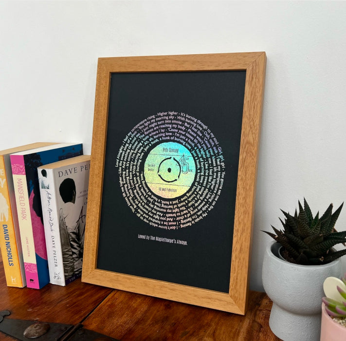 Custom Foil Metallic Song Lyrics Art