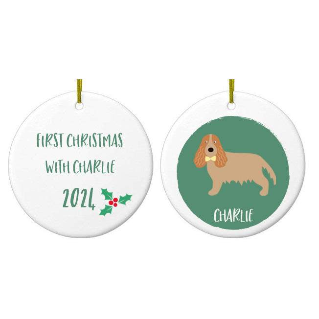 Personalised Golden Cocker Spaniel  Christmas Bauble