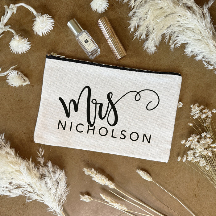 Personalised Bride Makeup Zip Bag