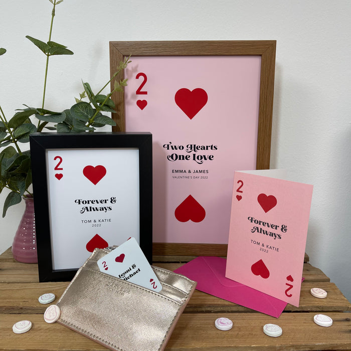 Personalised '2 of Hearts' Playing Card Print