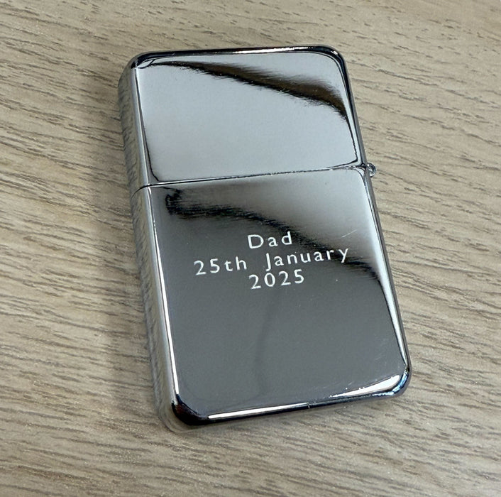 Personalised Laser Etched Silver Zippo-Style Lighter