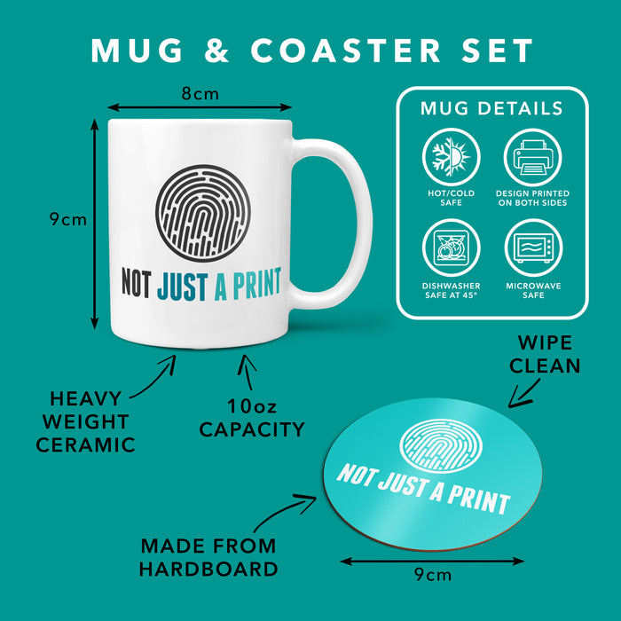 Personalised Love Hearts Mug and Coaster Set