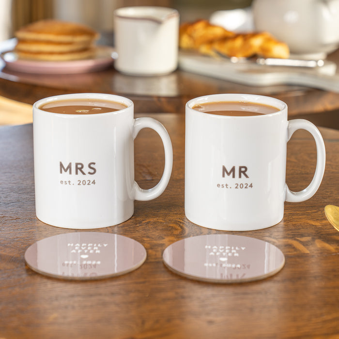 Personalised Anniversary Mug and Coaster Gift for Couples