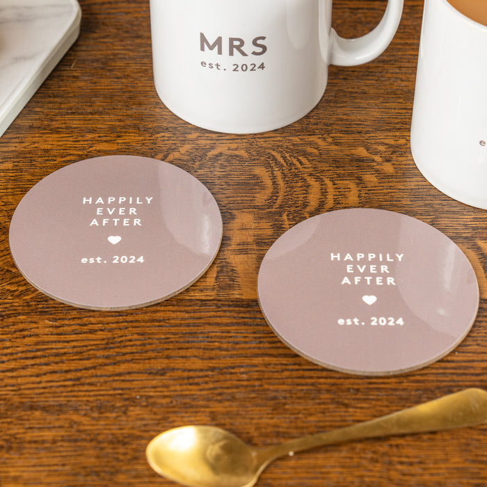 Personalised Mr & Mr Anniversary Mug and Coaster Gift for Couples