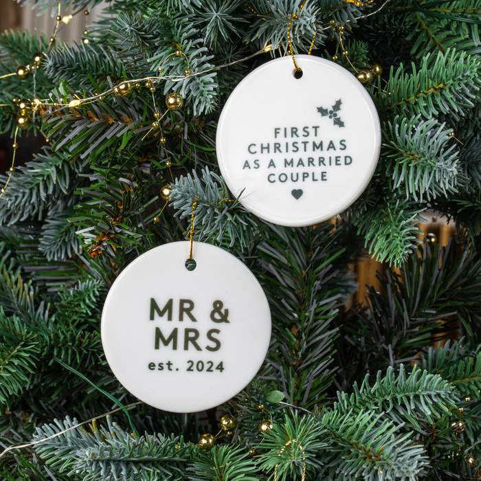 Personalised Our First Christmas as Mr & Mrs Bauble