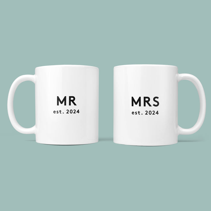 Personalised Mr & Mr Anniversary Mug and Coaster Gift for Couples