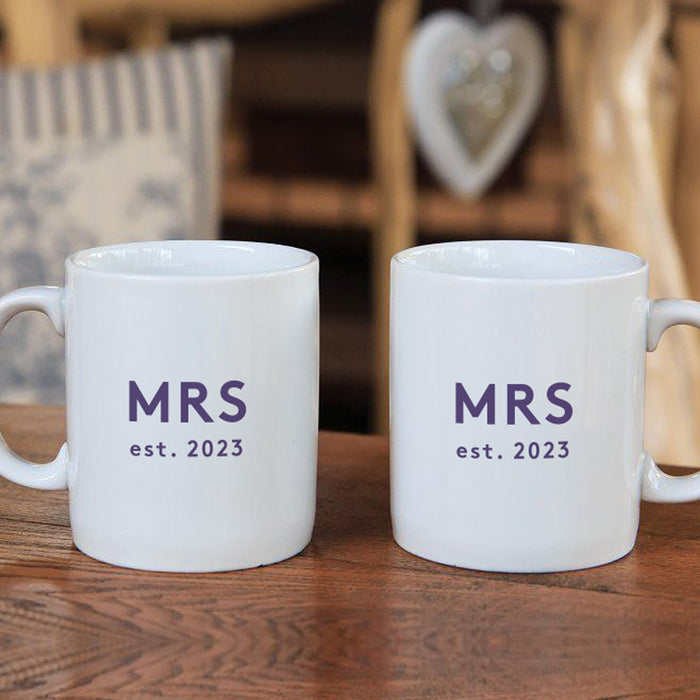 Personalised Mr & Mr Anniversary Mug and Coaster Gift for Couples