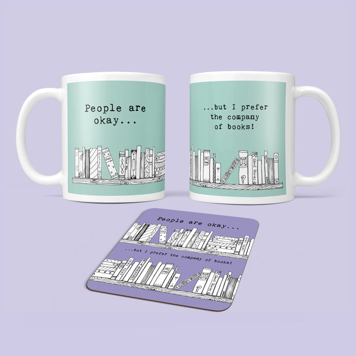 Reading Themed Mug - People Are Ok But I Prefer The Company Of Books