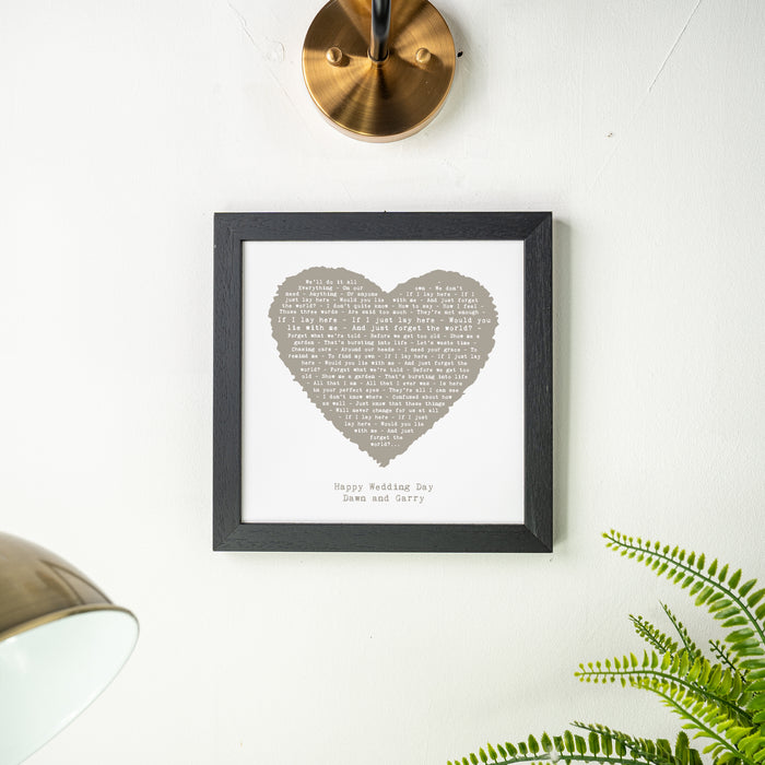 Song Lyrics Personalised Typography In Heart Design