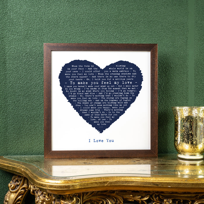 Song Lyrics Personalised Typography In Heart Design