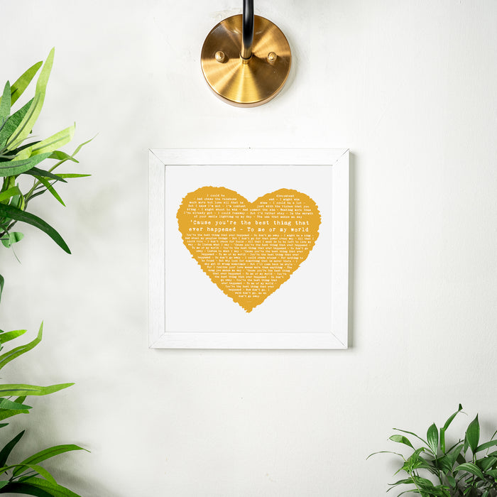 Song Lyrics Personalised Typography In Heart Design