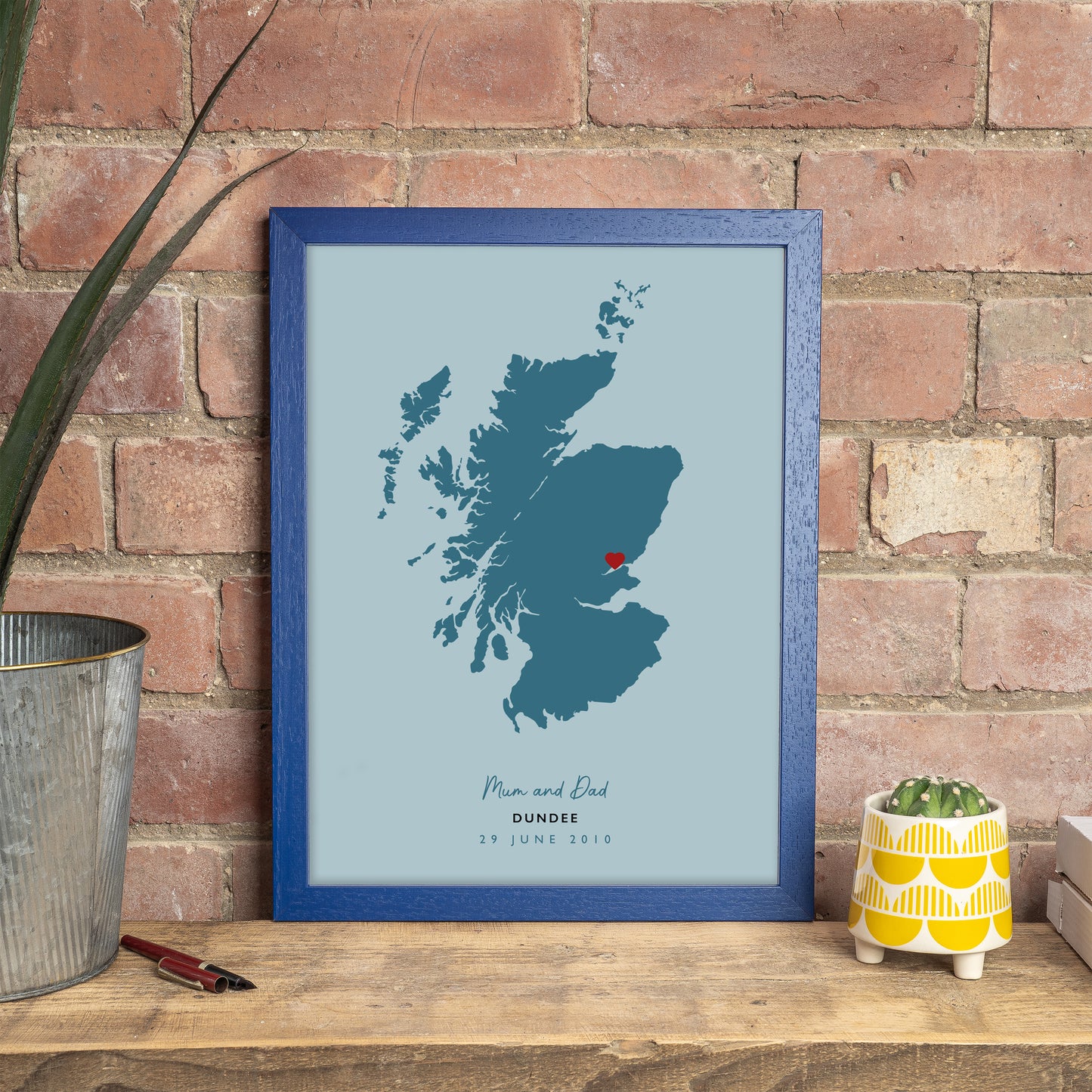 Scotland Map Print - Personalised Location Heart Print - Scottish Wedding Gift - Anniversary Gift