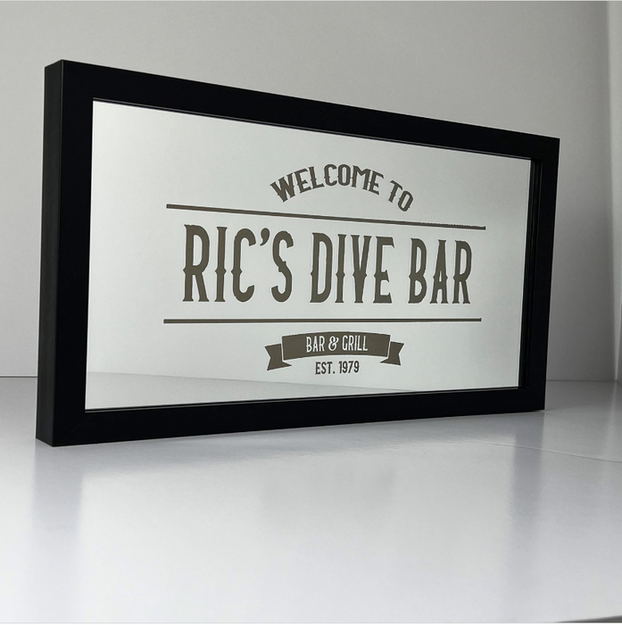 Custom Vintage Mirrored Bar Sign