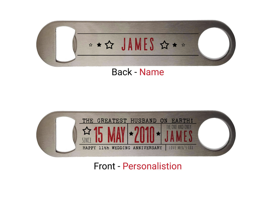 Personalised Steel Bottle Opener