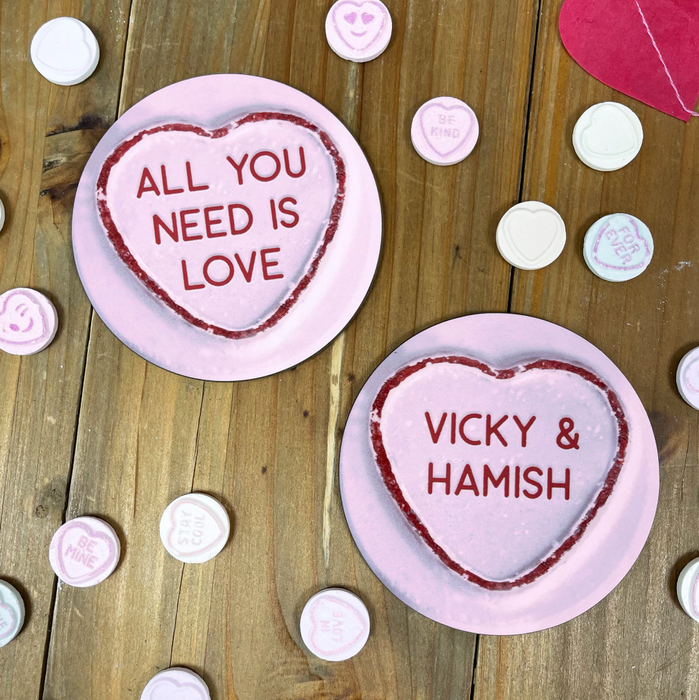 Customised Love Hearts Coasters