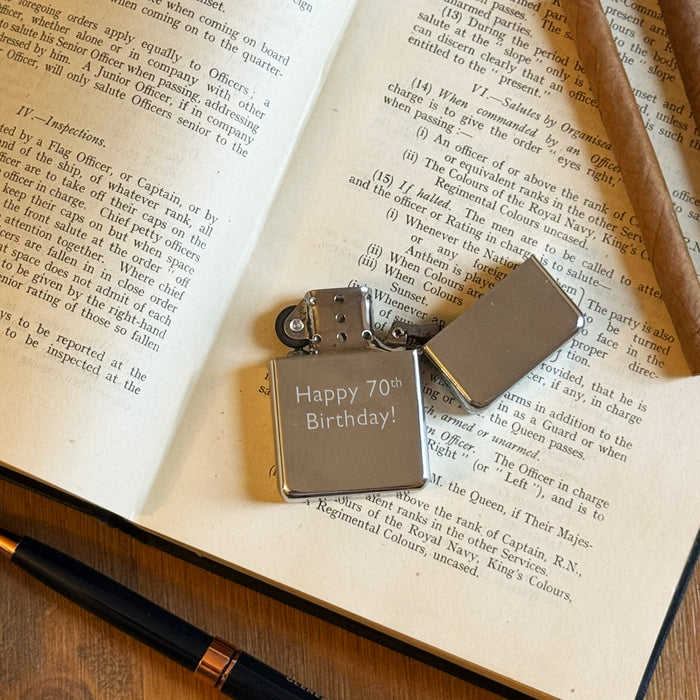 Personalised Laser Etched Silver Zippo-Style Lighter