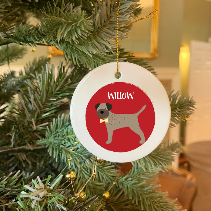 Personalised Border Terrier Christmas Bauble