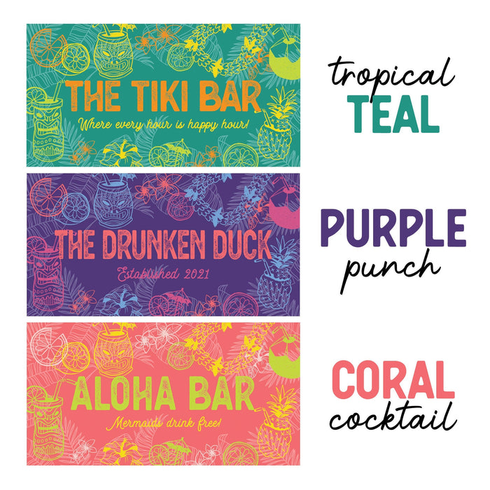 Personalised Tiki Bar Home Pub Set