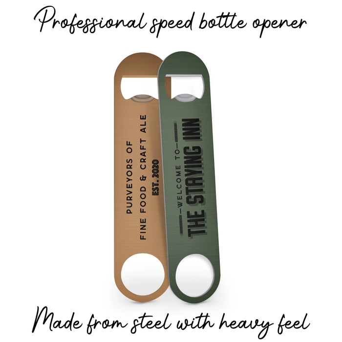 Personalised Home Bar Accessory Set - Bar Mat, Coasters, Bottle Opener & Pub Snacks