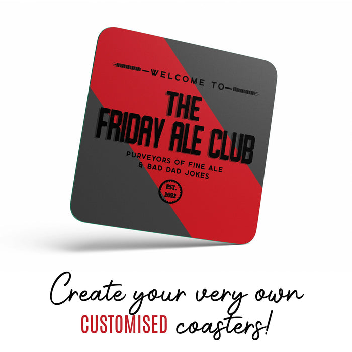 Custom Craft Ale Coasters Set of 4 - Personalised for Your Home Bar