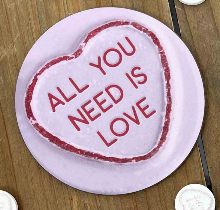 Personalised Love Hearts Mug and Coaster Set