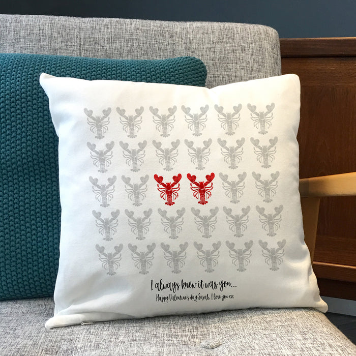 You're My Lobster Friends Inspired Personalised Cushion | Valentine's Day, 2nd Anniversary Gift