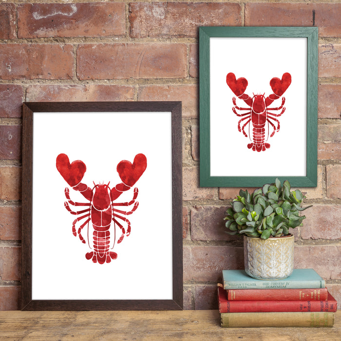 Custom Lobster Art Print: Unique Valentine's Day, Anniversary & Romantic Gift for Couples