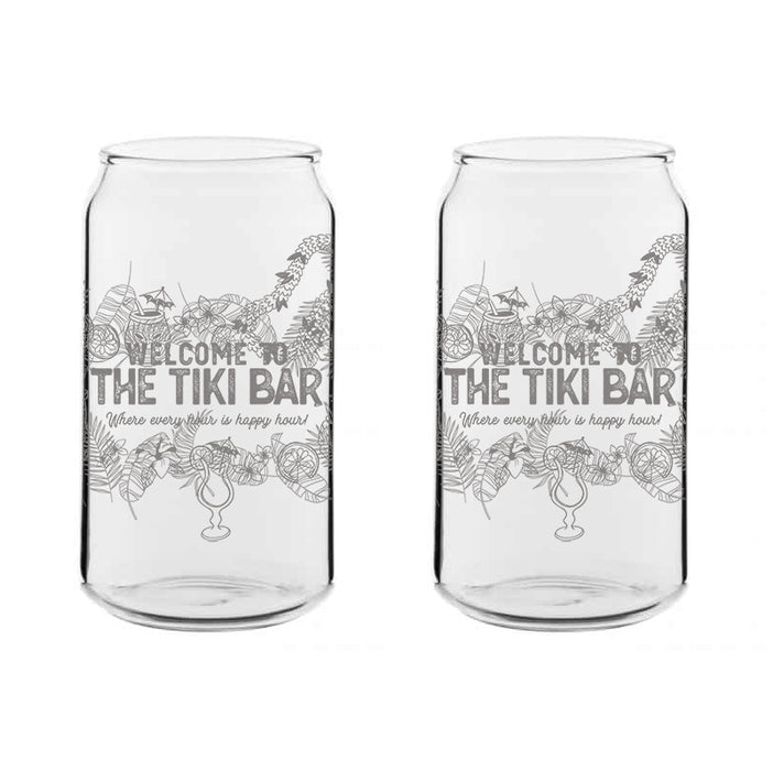 Personalised Can Style Tiki Bar Glass