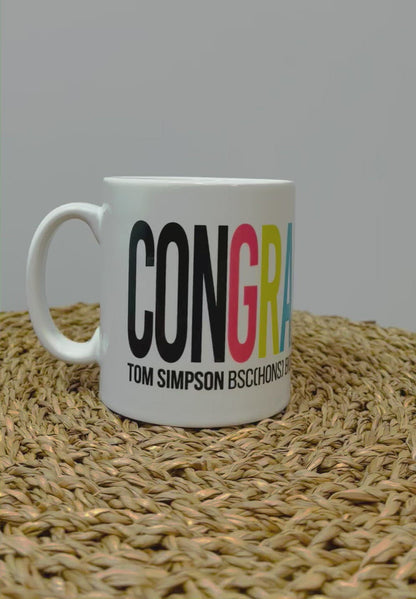 Personalised ConGRADulations Mug & Coaster Gift Set - Custom Congratulations on your Graduation Present