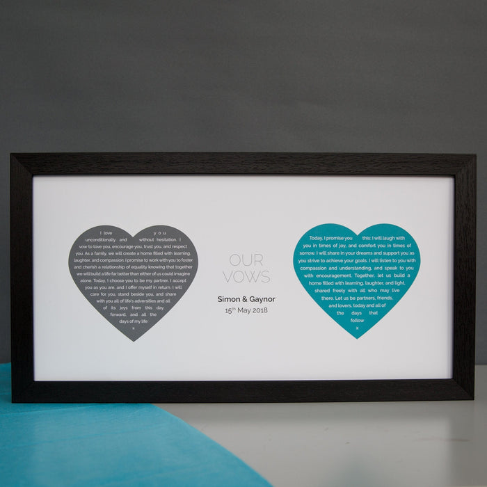 Anniversary Of Wedding Gift - Vows Reading Speech From Wedding In Heart Design Personalised - For Her